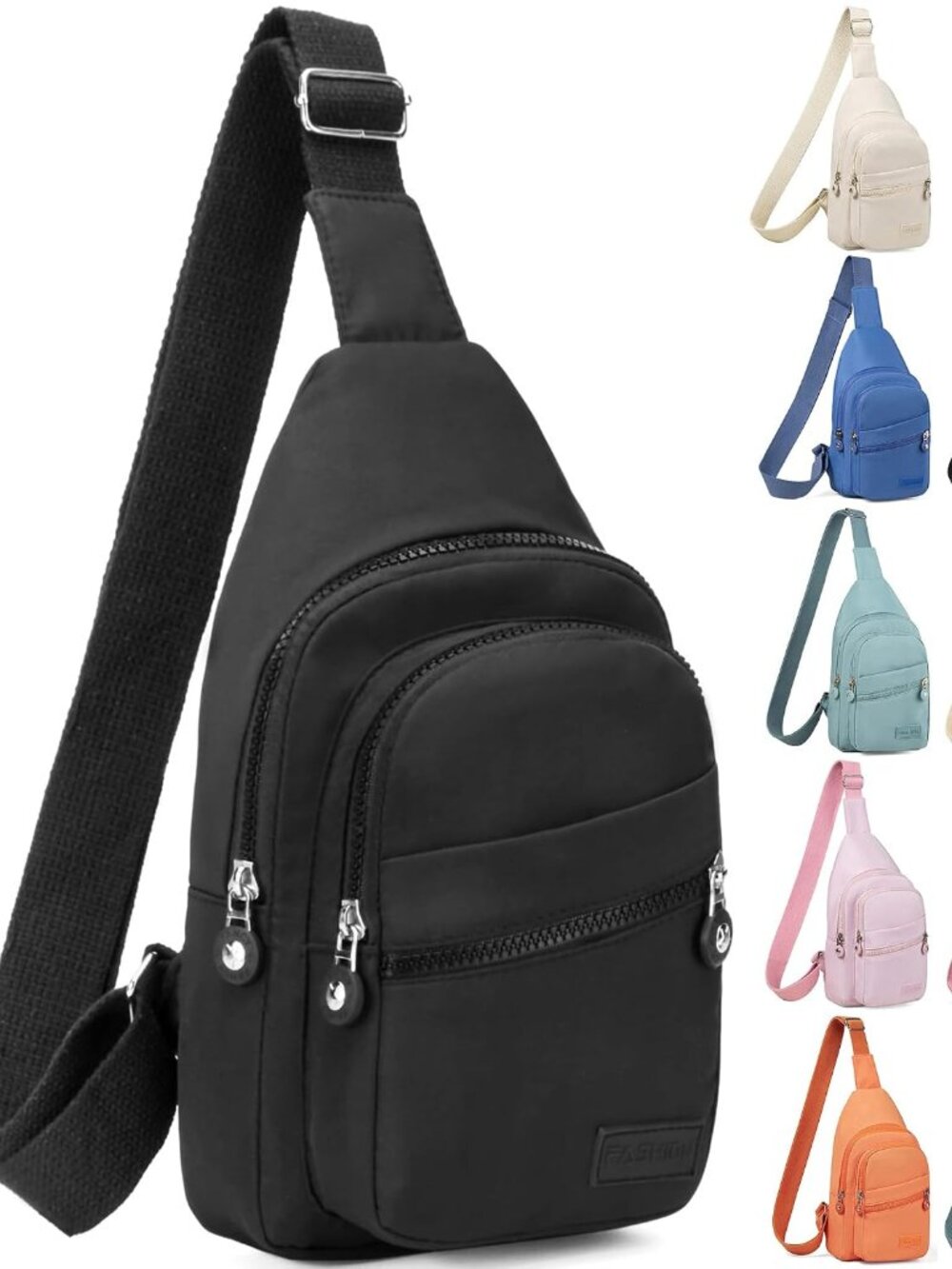 Banelu Small Sling Backpack Crossbody Bag Black Unisex